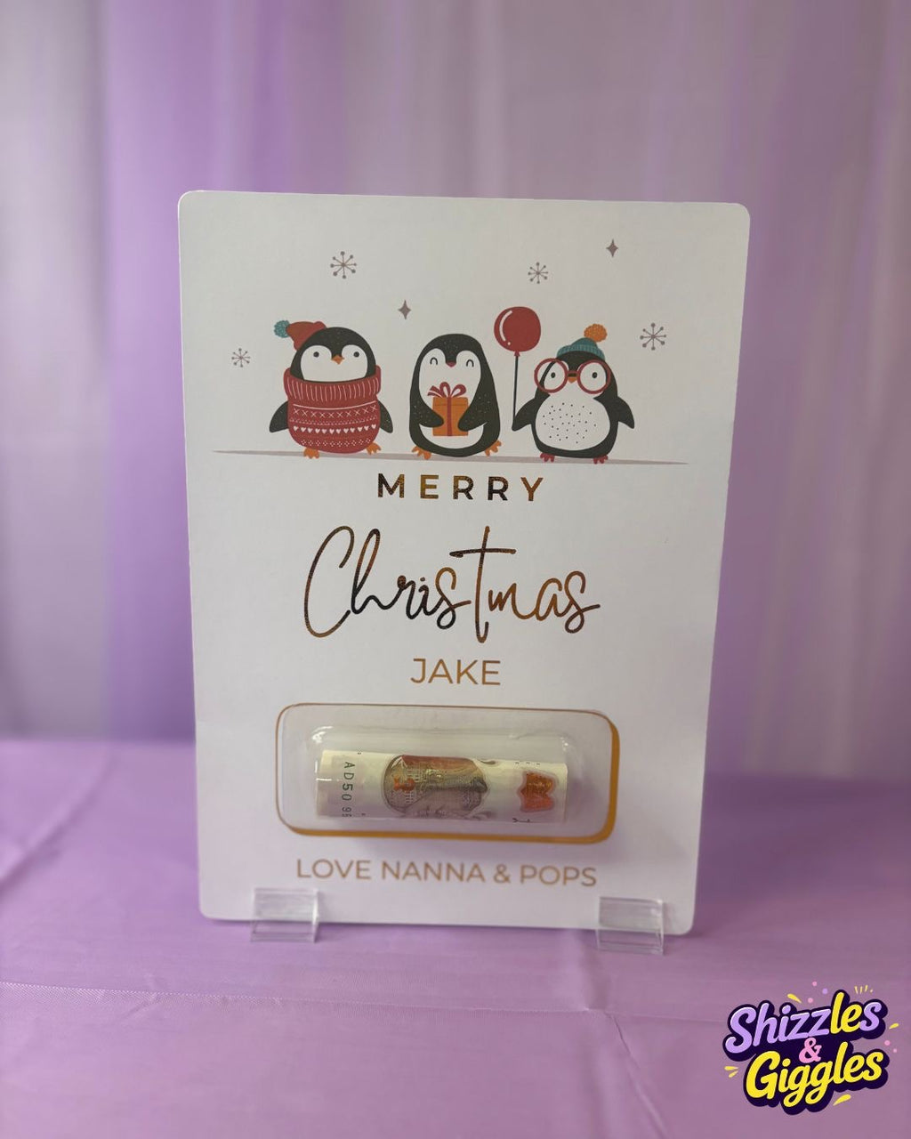 Personalised Foil Christmas money card