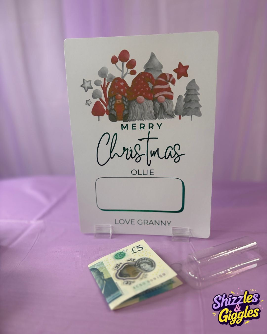 Personalised Foil Christmas money card