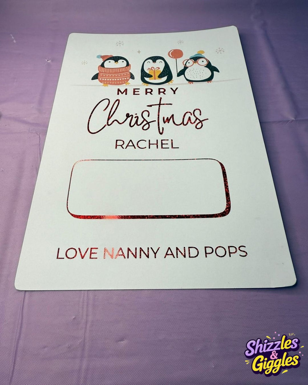 Personalised Foil Christmas money card